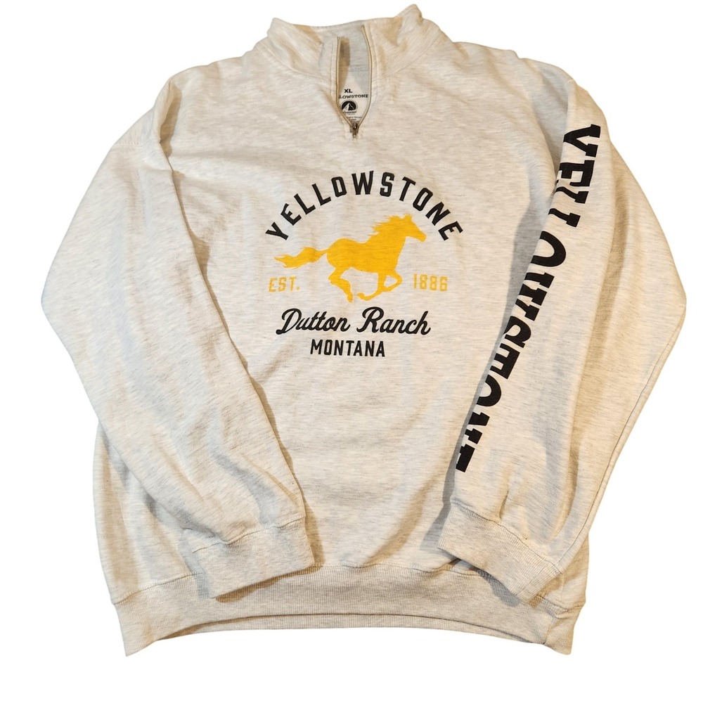 Yellowstone Dutton Ranch Sweatshirt Mens XL Quarter Zip Pullover Montana 2021